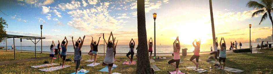 Beach Sunset Yoga Hawaii Mindful Hikes And Wellness Retreats Beach Sunset Yoga Hawaii Mindful Hikes And Wellness Retreats Excursions On Oahu Maui Island San Go In Waikiki